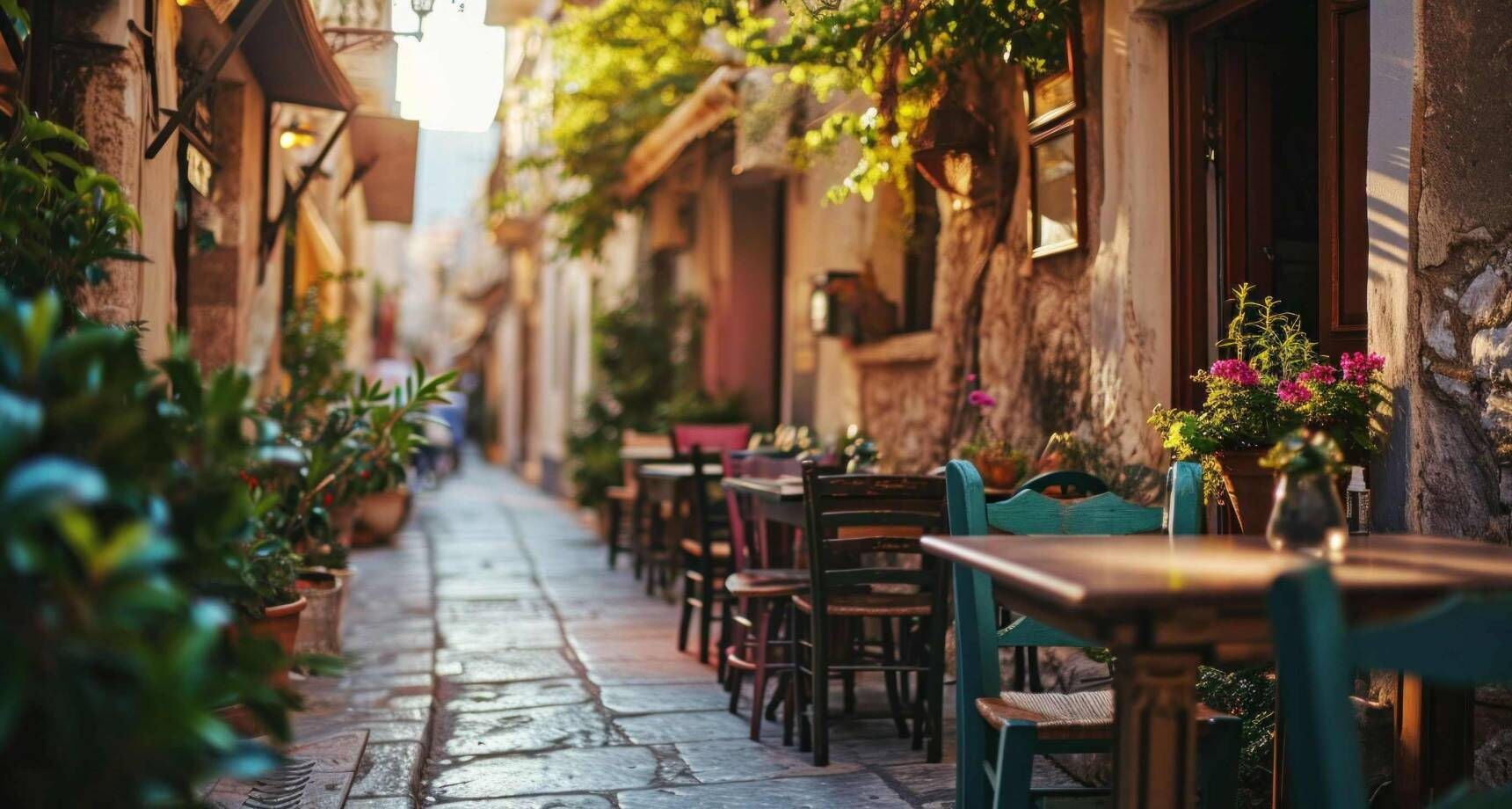 Rethymnon-Old-Town-Chairs-and-Tables-Outside